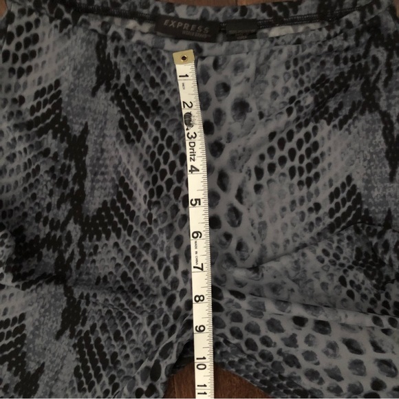 Express Y2K Vintage High-Waist Reptile Print Slit Boot Cut Pants - Picture 7 of 11